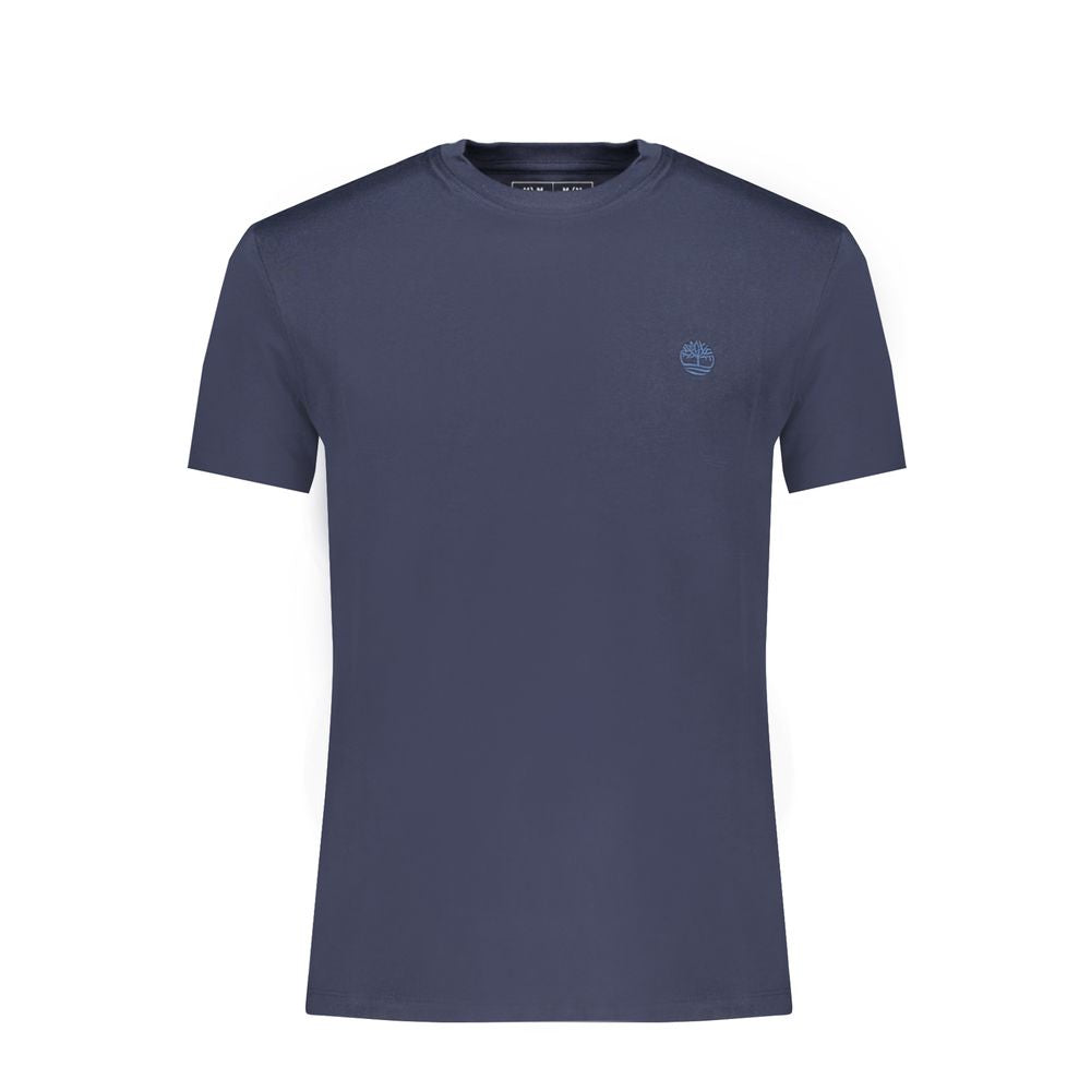 T-Shirt by Timberland for men in cotton blue showcases a unassuming silhouette, artfully detailed with a refined crew neckline and unassuming short-sleeve for a sophisticated, contemporary look.