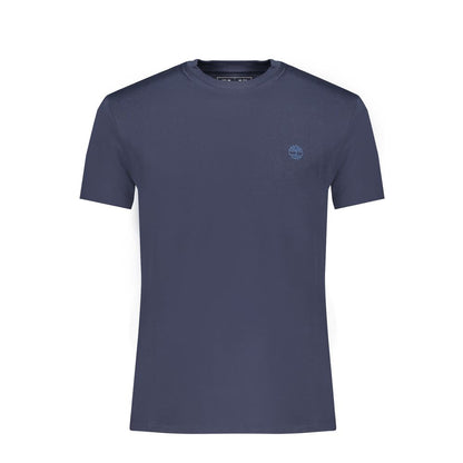 T-Shirt by Timberland for men in cotton blue showcases a unassuming silhouette, artfully detailed with a refined crew neckline and unassuming short-sleeve for a sophisticated, contemporary look.