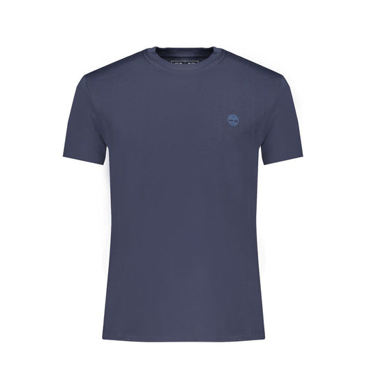 T-Shirt by Timberland for men in cotton blue showcases a unassuming silhouette, artfully detailed with a refined crew neckline and unassuming short-sleeve for a sophisticated, contemporary look.