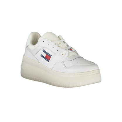 Athletic Sneakers Tommy Hilfiger women polyester polyurethane leather white & print featuring a avant-garde Women's Chunky Polyester Polyurethane Leather Athletic Sneakers design with a avant-garde chunky style for a refined finish.