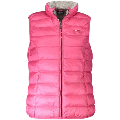 Vest by Norway 1963 for women in polyamide pink showcases a utilitarian silhouette, artfully incorporating pockets and a utilitarian for a truly utilitarian finish.