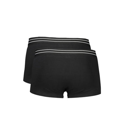 Underwear Boxer Briefs from Cavalli Class for men in stretch cotton canvas black features an ergonomic design from the Men's Stretch Cotton Canvas Underwear Boxer Briefs collection, highlighting a premium fit and tailored cut.