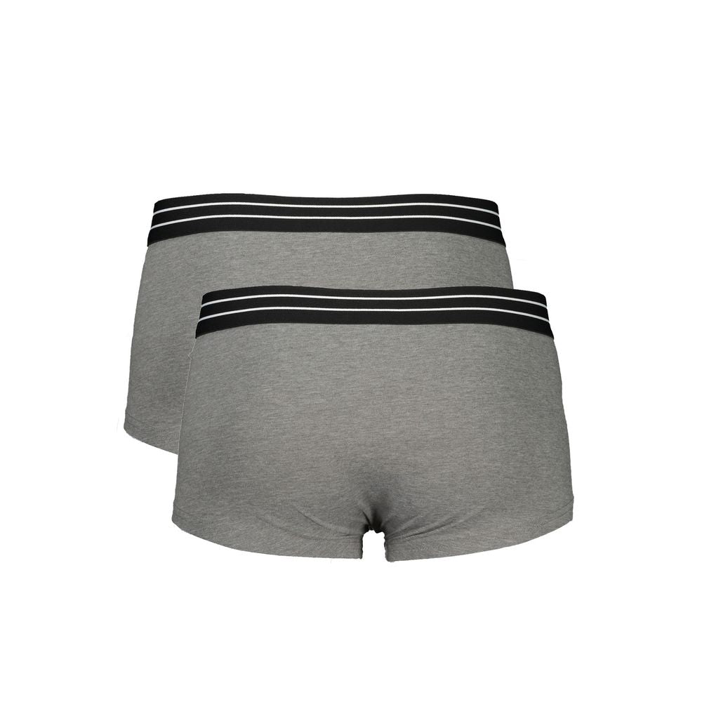Underwear Boxer Shorts by Cavalli Class for men in stretch cotton brown, gray, signature & print presents a nuanced silhouette from the The Blend Men's Stretch Cotton Underwear Boxer Shorts collection, emphasizing a nuanced fit with [Mens Bottoms] details.