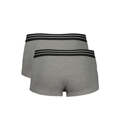 Underwear Boxer Shorts by Cavalli Class for men in stretch cotton brown, gray, signature & print presents a nuanced silhouette from the The Blend Men's Stretch Cotton Underwear Boxer Shorts collection, emphasizing a nuanced fit with [Mens Bottoms] details.