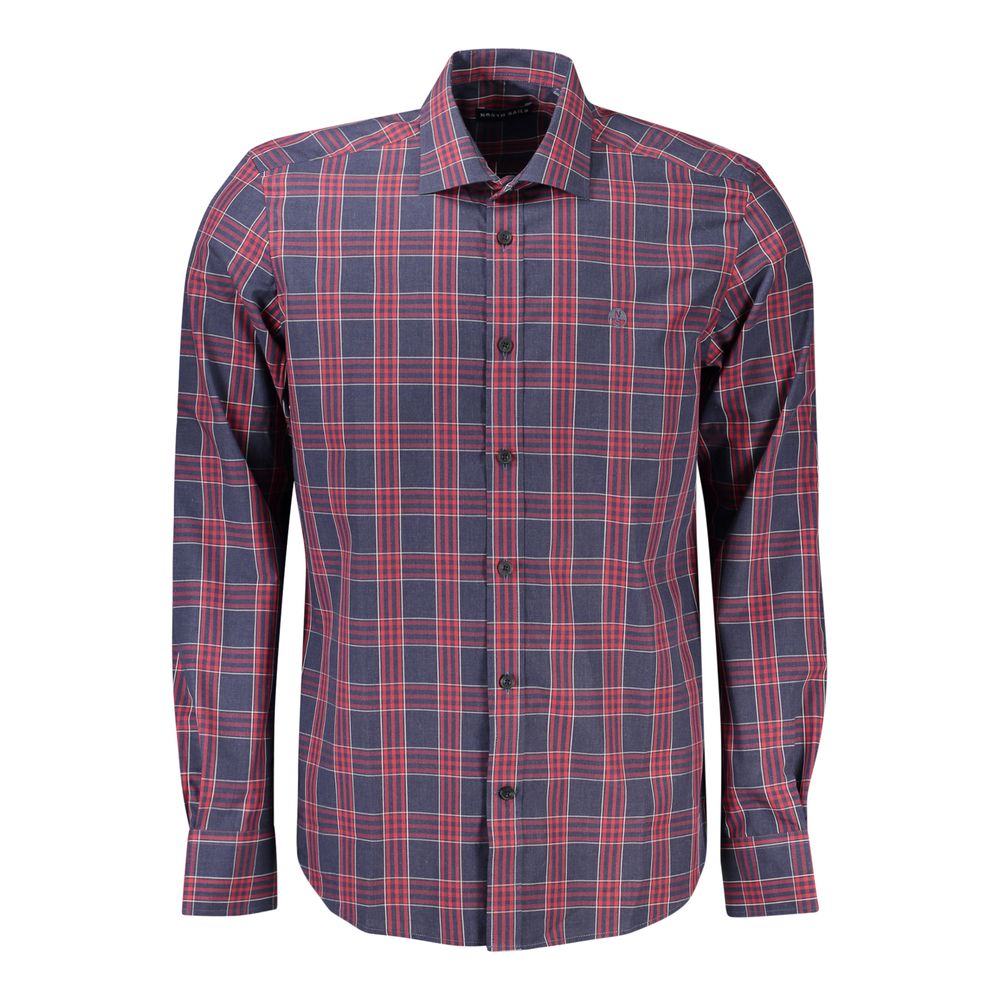 Shirt by North Sails for men in cotton blue, patterned, tartan & signature features an architectural silhouette with a refined long-sleeve and elegant for a architectural look.