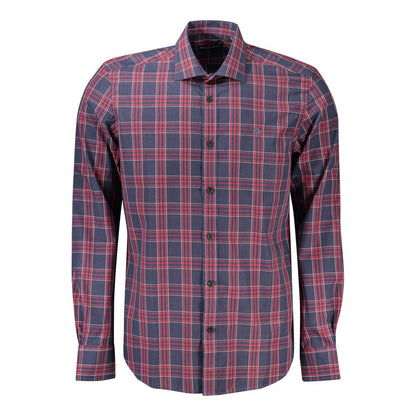 Shirt by North Sails for men in cotton blue, patterned, tartan & signature features an architectural silhouette with a refined long-sleeve and elegant for a architectural look.