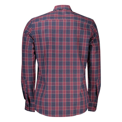 Shirt by North Sails for men in cotton blue, patterned, tartan & signature showcases a sharp silhouette, elegantly detailed with a sharp and sharp .