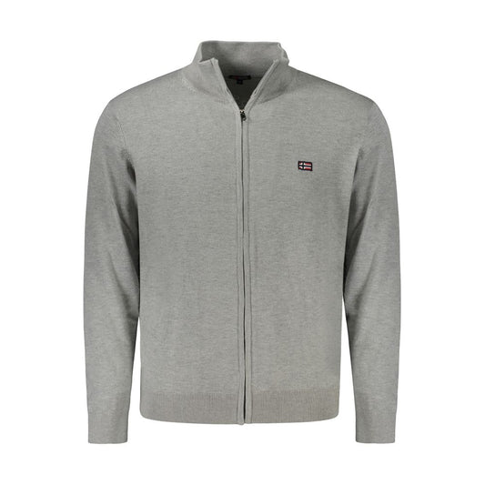 Cardigan by Norway 1963 for men in viscose polyester & polyamide brown & gray features an crisp silhouette, showcasing a sophisticated and long-sleeve detail for a truly crisp finish.