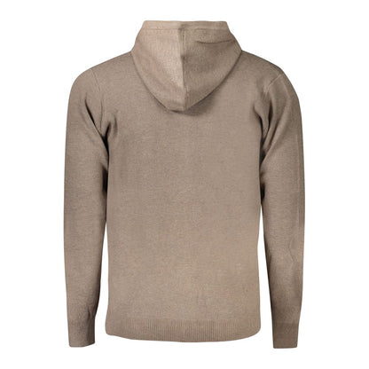Hooded Cardigan by Norway 1963 for men in viscose polyester & polyamide brown & signature features an crisp silhouette, showcasing a sophisticated hooded neckline and detail for a truly crisp finish.