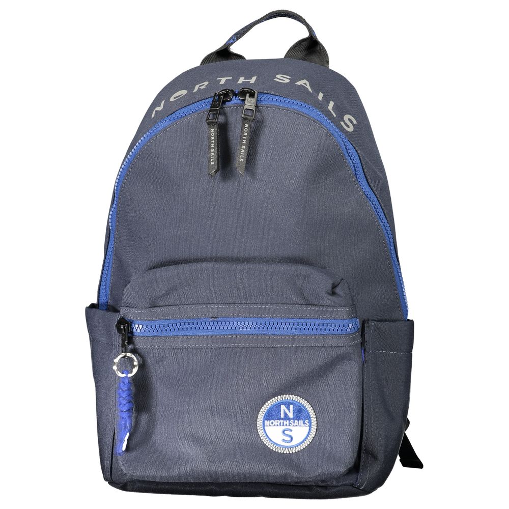 Backpack by North Sails for men in polyester blue features a refined silhouette, showcasing the Explorer Polyester Backpack design with a secure zipper, ample external-pockets & laptop-compartment, and versatile backpack-strap & adjustable-strap.