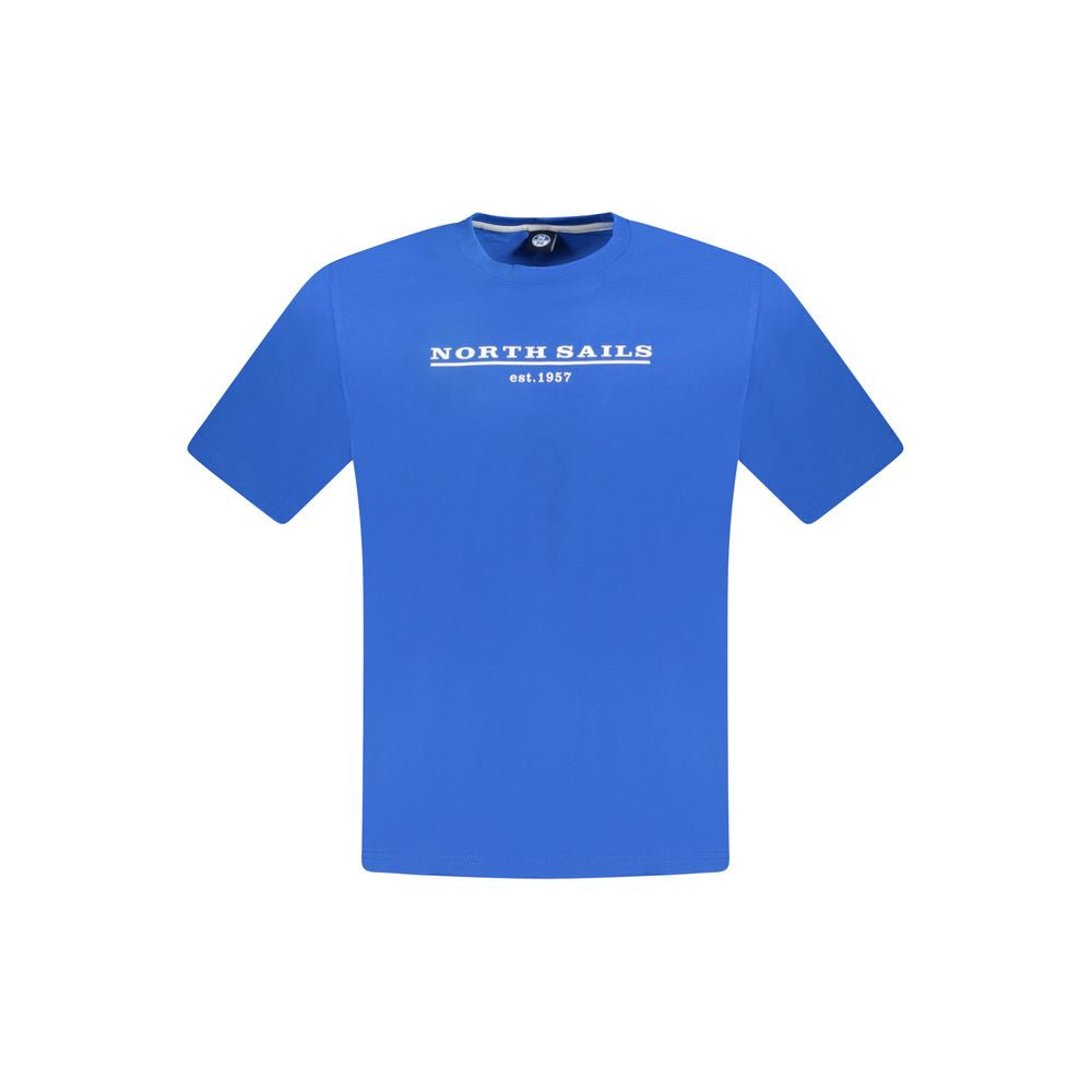 T-Shirt by North Sails for men in cotton blue & print features a plush silhouette, showcasing a sophisticated crew neckline and short-sleeve for a truly plush finish.