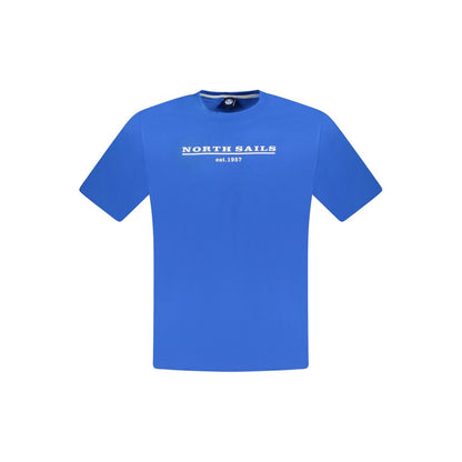T-Shirt by North Sails for men in cotton blue & print features a plush silhouette, showcasing a sophisticated crew neckline and short-sleeve for a truly plush finish.