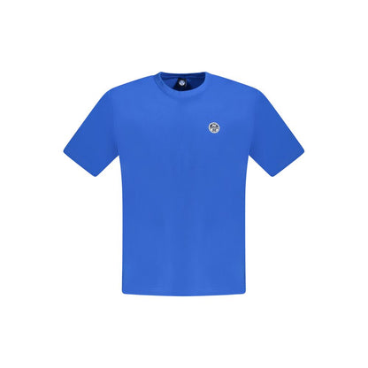 T-Shirt by North Sails for men in cotton blue & signature features a plush silhouette, showcasing a sophisticated crew neckline and short-sleeve for a truly plush finish.