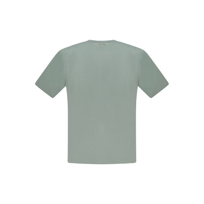 T-Shirt by North Sails for men in cotton green showcases a fashionable silhouette, elegantly detailed with a fashionable and crew neckline for a sophisticated, high-fashion look.