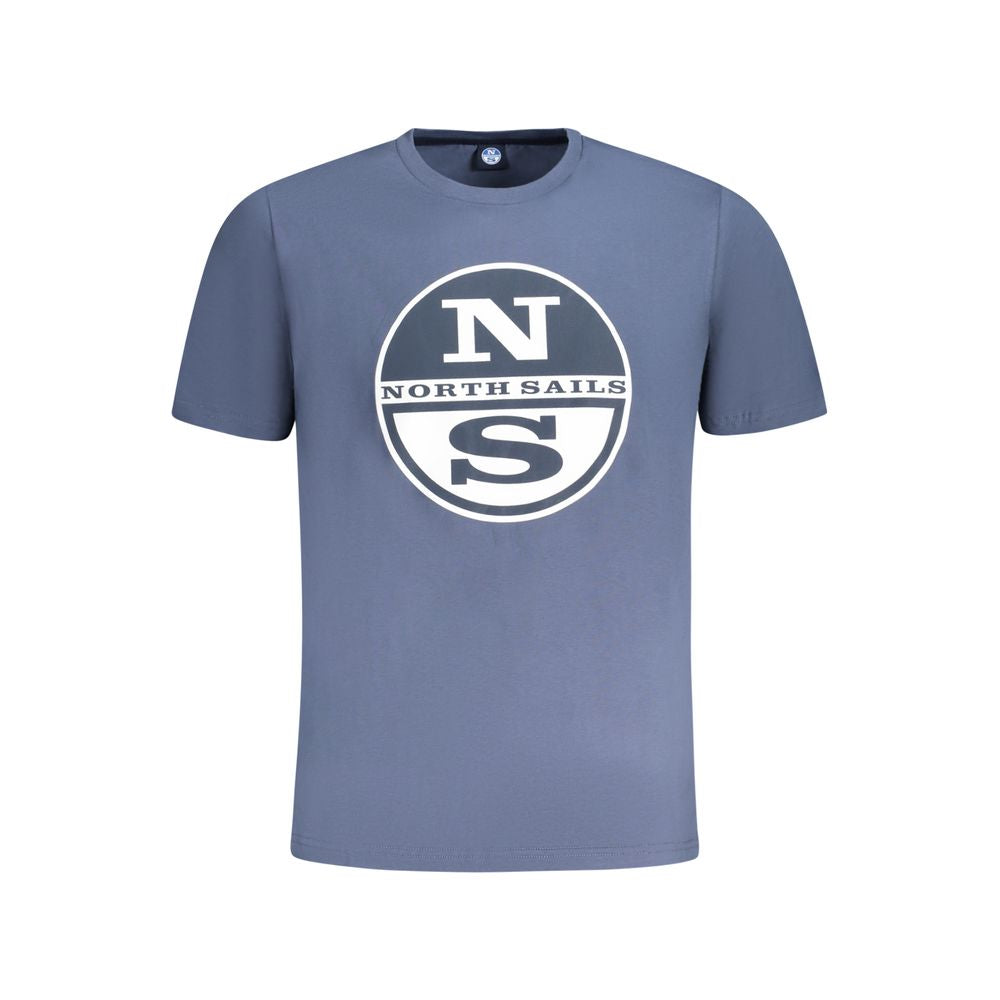 T-Shirt by North Sails for men in cotton blue & print features a plush silhouette, showcasing a sophisticated crew neckline and short-sleeve for a truly plush finish.