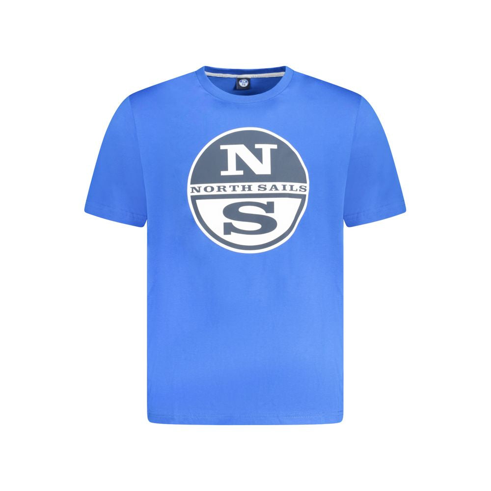 T-Shirt by North Sails for men in cotton blue & print showcases a unassuming silhouette, artfully detailed with a refined crew neckline and unassuming short-sleeve for a sophisticated, contemporary look.