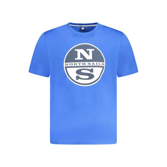 T-Shirt by North Sails for men in cotton blue & print showcases a unassuming silhouette, artfully detailed with a refined crew neckline and unassuming short-sleeve for a sophisticated, contemporary look.