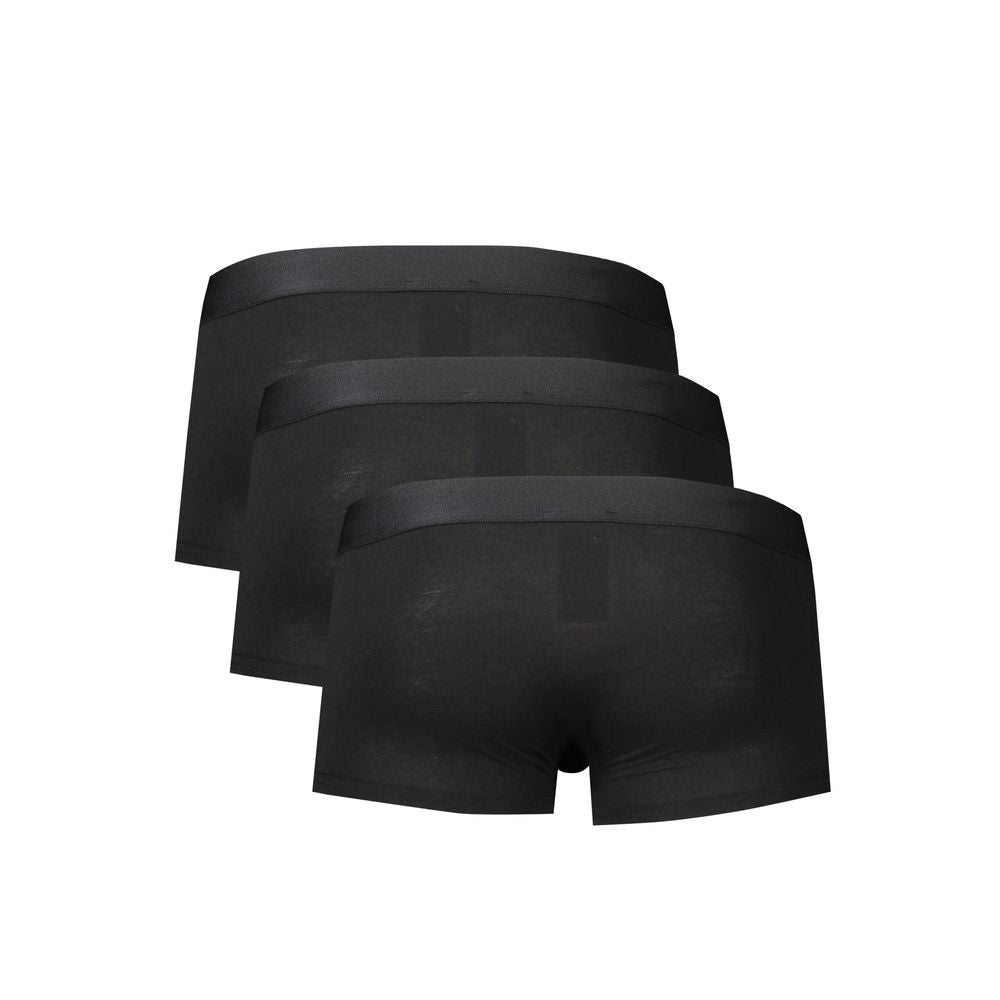 Underwear Boxer Briefs by Bikkembergs for men in stretch polyester cotton black, fuchsia, green, yellow & print showcases a subtle silhouette, offering a sophisticated look from the Men's Stretch Polyester Cotton Underwear Boxer Briefs collection.