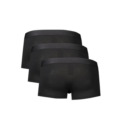 Underwear Boxer Briefs by Bikkembergs for men in stretch polyester cotton black, fuchsia, green, yellow & print showcases a subtle silhouette, offering a sophisticated look from the Men's Stretch Polyester Cotton Underwear Boxer Briefs collection.