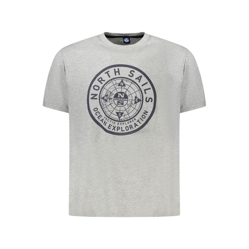 T-Shirt by North Sails for men in cotton brown, gray & print showcases a chic silhouette, artfully detailed with a chic crew neckline and short-sleeve for a chic finish.