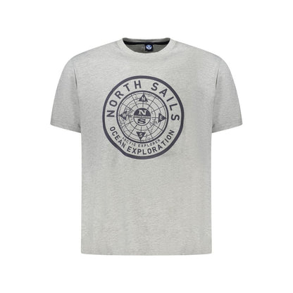 T-Shirt by North Sails for men in cotton brown, gray & print showcases a chic silhouette, artfully detailed with a chic crew neckline and short-sleeve for a chic finish.