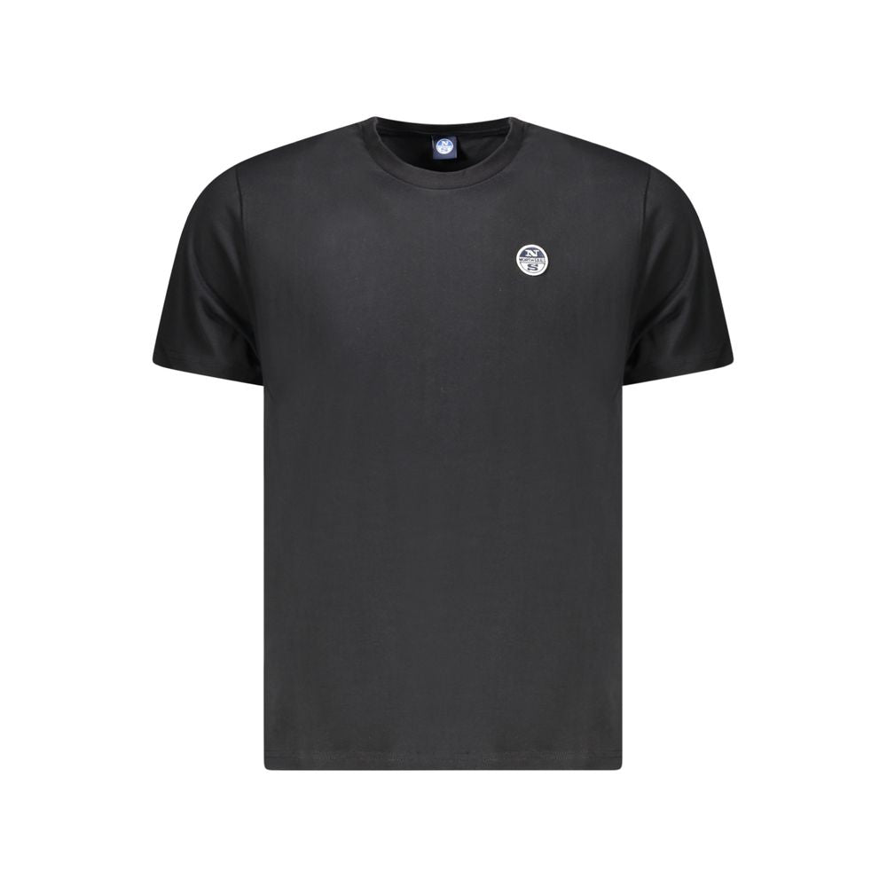 T-Shirt by North Sails for men in cotton black showcases a fashionable silhouette, elegantly detailed with a fashionable short-sleeve and crew neckline for a sophisticated, high-fashion look.