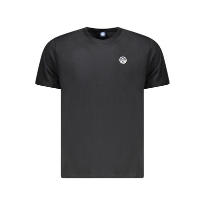 T-Shirt by North Sails for men in cotton black showcases a fashionable silhouette, elegantly detailed with a fashionable short-sleeve and crew neckline for a sophisticated, high-fashion look.