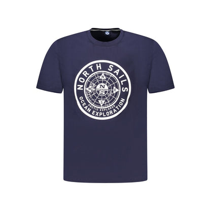 T-Shirt by North Sails for men in cotton blue & print showcases a dramatic silhouette, elegantly detailed with a dramatic crew neckline and short-sleeve for a truly dramatic finish.