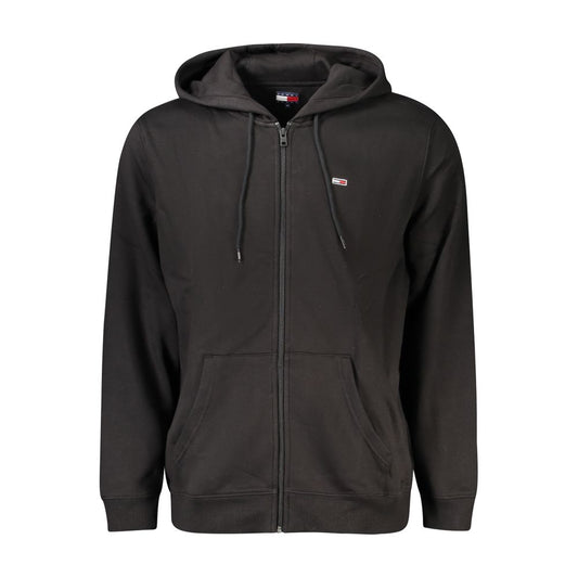 Hooded Sweatshirt Hoodie by Tommy Hilfiger for men in cotton polyester black features an avant-garde silhouette, showcasing a sophisticated hooded neckline and detail for a truly avant-garde finish.