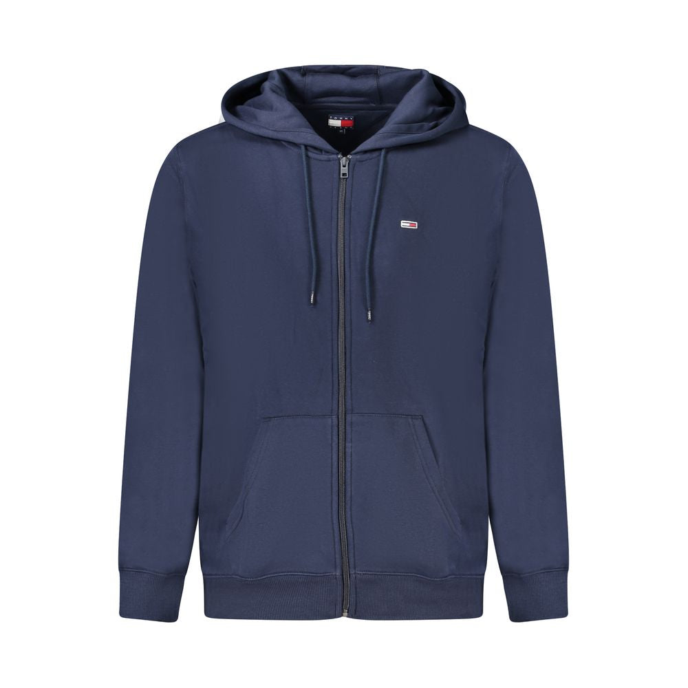 Hooded Sweatshirt Hoodie by Tommy Hilfiger for men in cotton polyester blue & signature features an luminous silhouette, showcasing a sophisticated hooded neckline and long-sleeve for a truly luminous look.