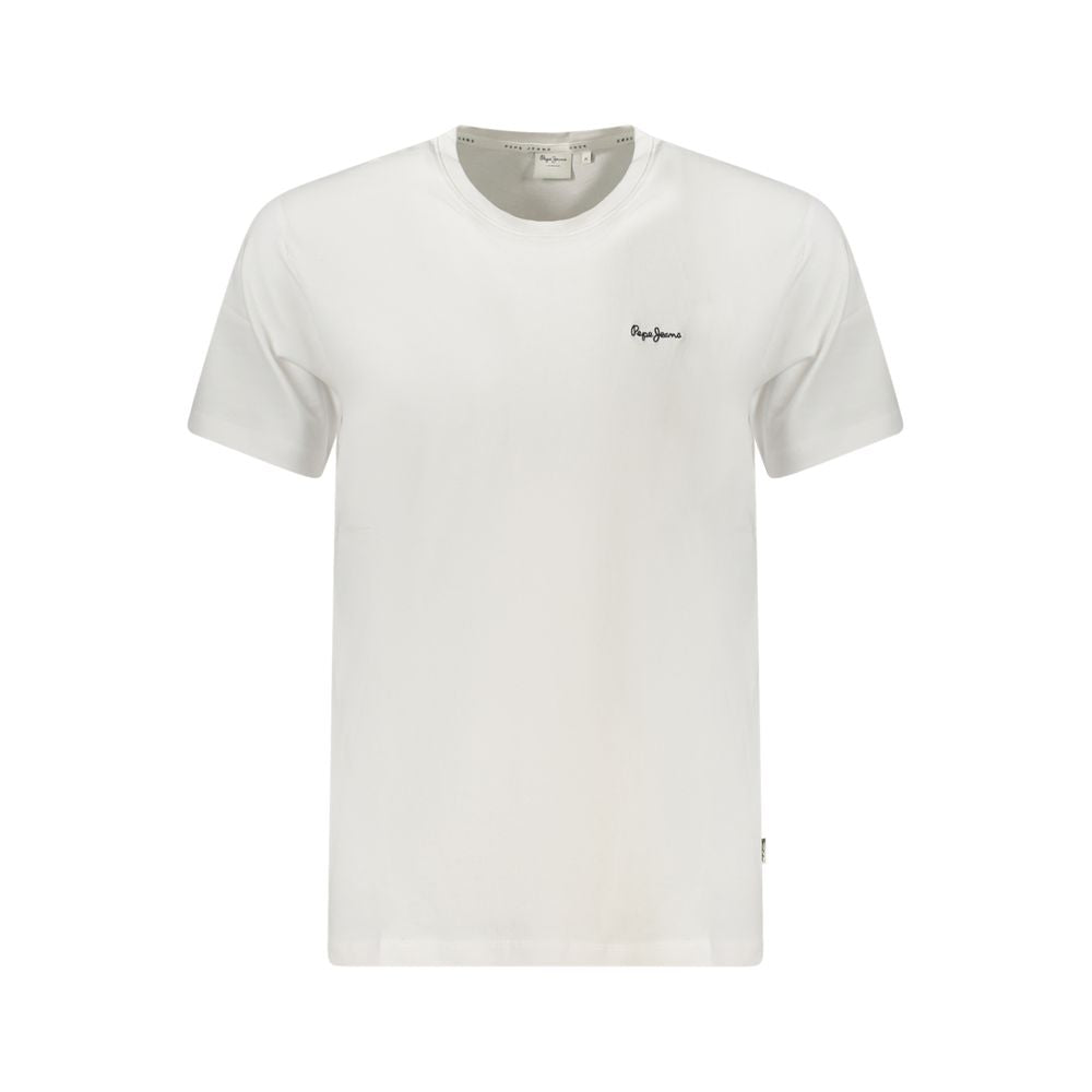 T-Shirt by Pepe Jeans for men in cotton white showcases a dramatic silhouette, elegantly detailed with a dramatic crew neckline and for a truly dramatic finish.