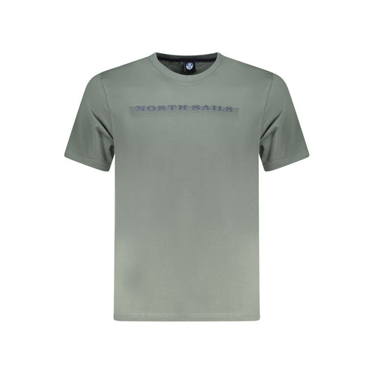 T-Shirt by North Sails for men in cotton green & print showcases a dramatic silhouette, elegantly detailed with a dramatic crew neckline and short-sleeve for a truly dramatic finish.