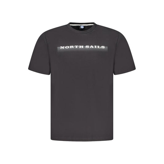 T-Shirt by North Sails for men in cotton black & print showcases a unassuming silhouette, artfully detailed with a refined crew neckline and unassuming short-sleeve for a sophisticated, contemporary look.