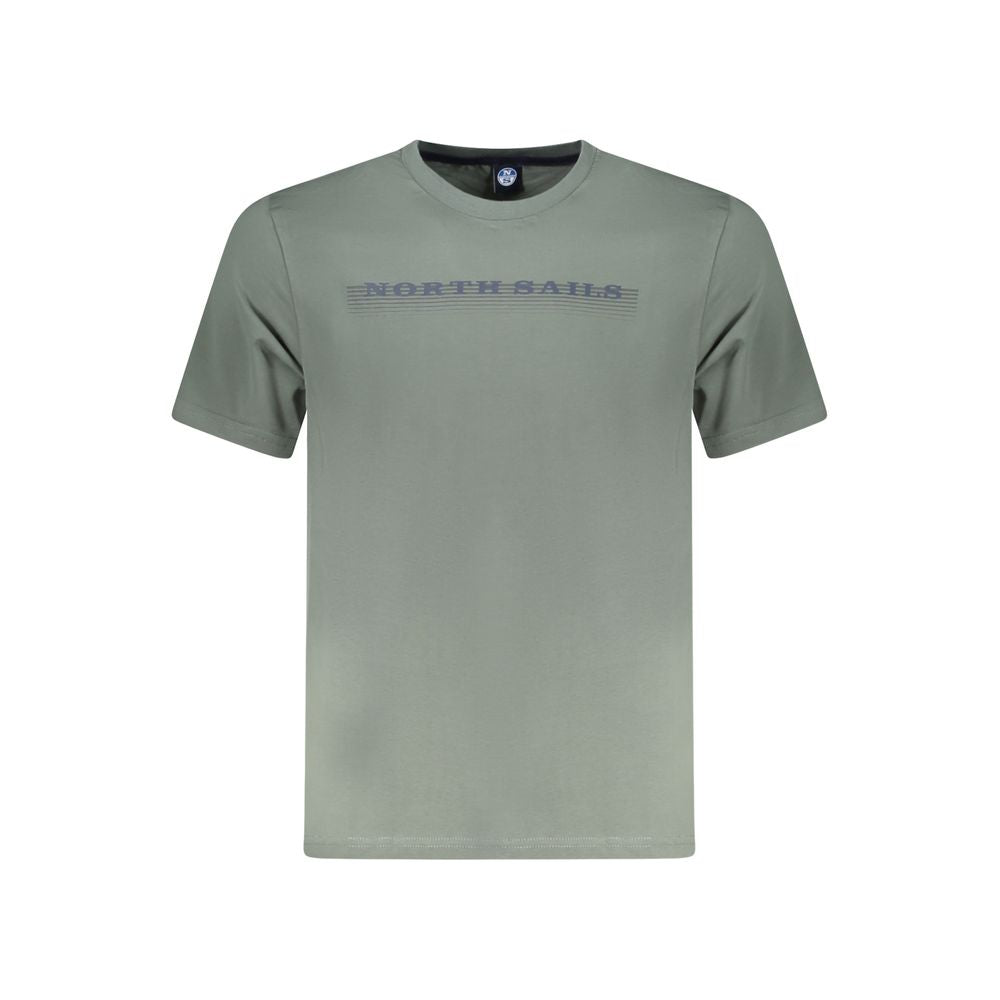 T-Shirt by North Sails for men in cotton green & print features a plush silhouette, showcasing a sophisticated crew neckline and for a truly plush finish.