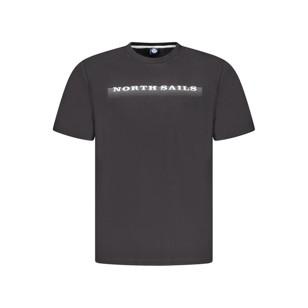 T-Shirt by North Sails for men in cotton black & print features a plush silhouette, showcasing a sophisticated crew neckline and for a truly plush finish.