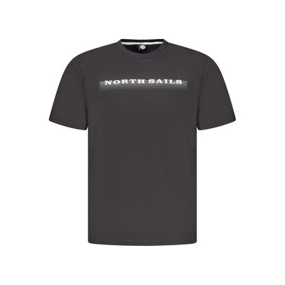 T-Shirt by North Sails for men in cotton black & print features a plush silhouette, showcasing a sophisticated crew neckline and for a truly plush finish.
