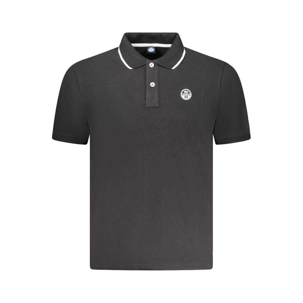 Polo Shirt by North Sails for men in cotton black showcases a sharp silhouette, detailed with a refined and sharp short-sleeve for a sophisticated finish.