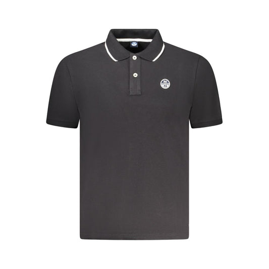 Polo Shirt by North Sails for men in cotton black showcases a sharp silhouette, detailed with a refined and sharp short-sleeve for a sophisticated finish.