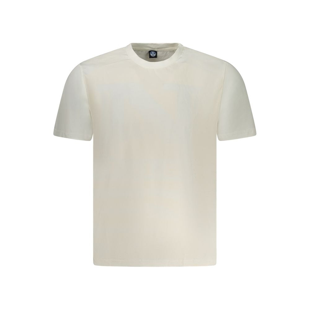 T-Shirt by North Sails for men in cotton white & print showcases a fashionable silhouette, elegantly detailed with a fashionable and crew neckline for a sophisticated, high-fashion look.