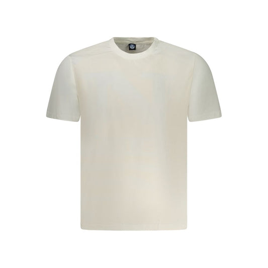T-Shirt by North Sails for men in cotton white & print showcases a fashionable silhouette, elegantly detailed with a fashionable and crew neckline for a sophisticated, high-fashion look.