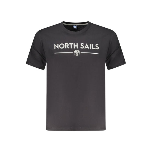 T-Shirt by North Sails for men in cotton black & print features a plush silhouette, showcasing a sophisticated crew neckline and for a truly plush finish.