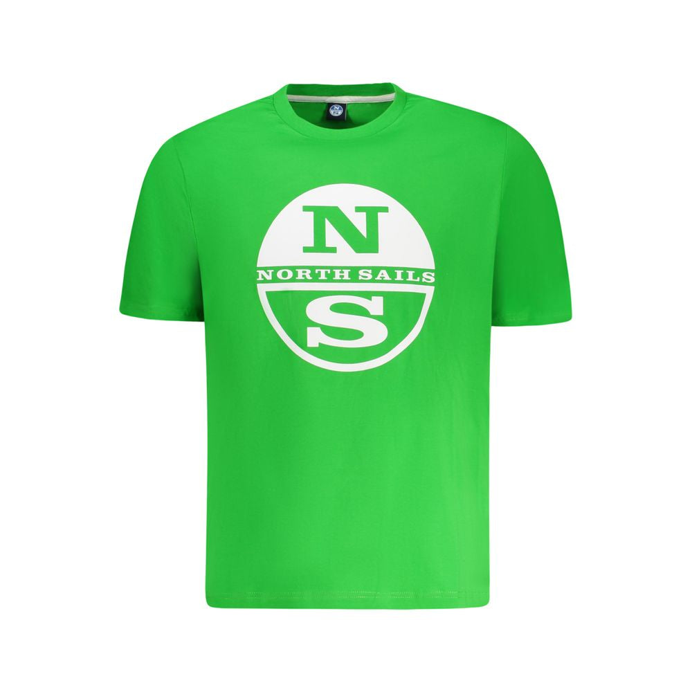 T-Shirt by North Sails for men in cotton green & print showcases a chic silhouette, artfully detailed with a chic crew neckline and short-sleeve for a chic finish.