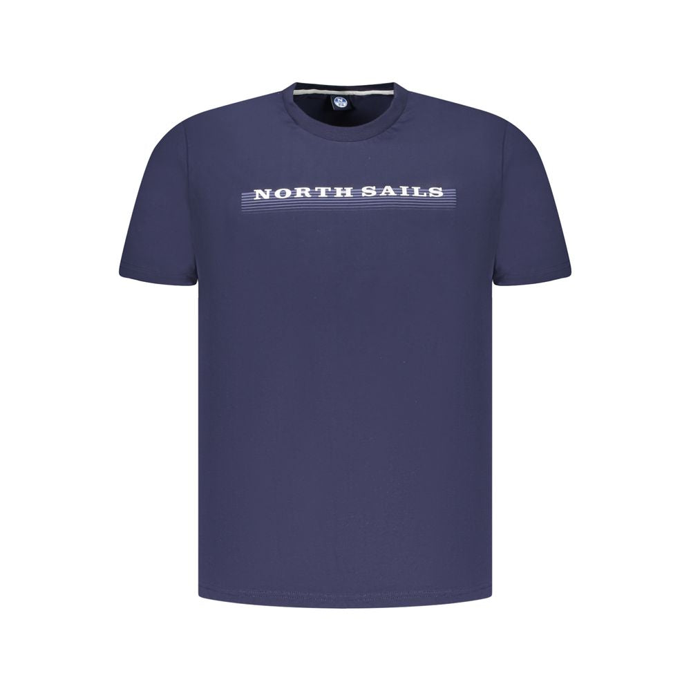 T-Shirt by North Sails for men in cotton blue & print showcases a fashionable silhouette, elegantly detailed with a fashionable short-sleeve and crew neckline for a sophisticated, high-fashion look.