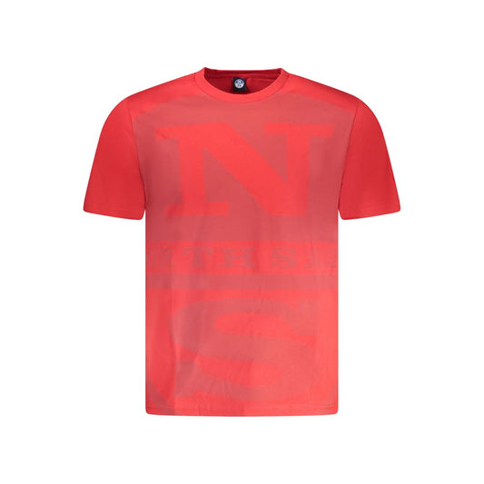 T-Shirt by North Sails for men in cotton red & print features a plush silhouette, showcasing a sophisticated crew neckline and for a truly plush finish.
