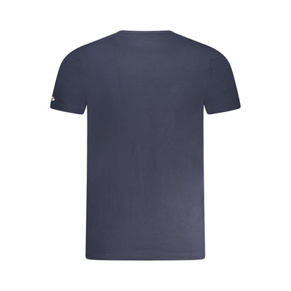 T-Shirt by Pepe Jeans for men in stretch cotton blue features an edgy silhouette, meticulously detailed with a sophisticated and wrap crew neckline for a truly edgy finish.