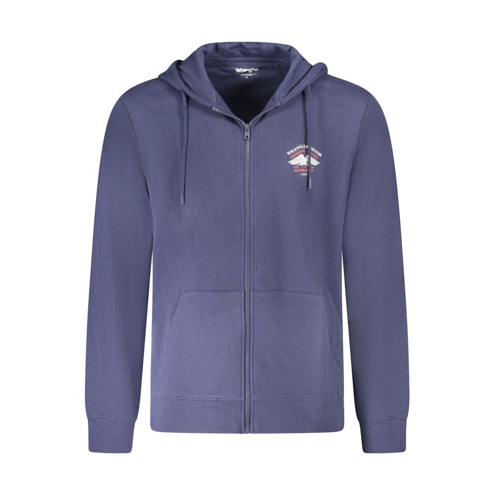 Hooded Sweatshirt Hoodie by Wrangler for men in cotton blue & print features an avant-garde silhouette, showcasing a sophisticated hooded neckline and long-sleeve detail for a truly avant-garde finish.