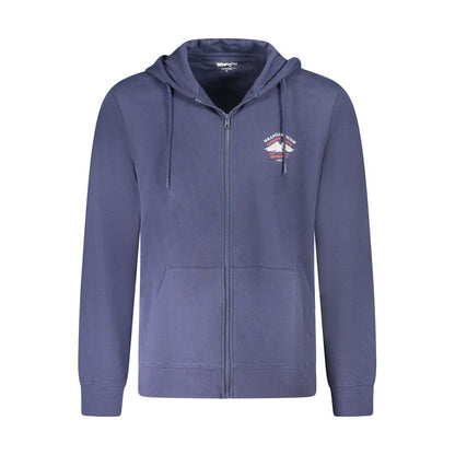 Hooded Sweatshirt Hoodie by Wrangler for men in cotton blue & print features an avant-garde silhouette, showcasing a sophisticated hooded neckline and long-sleeve detail for a truly avant-garde finish.