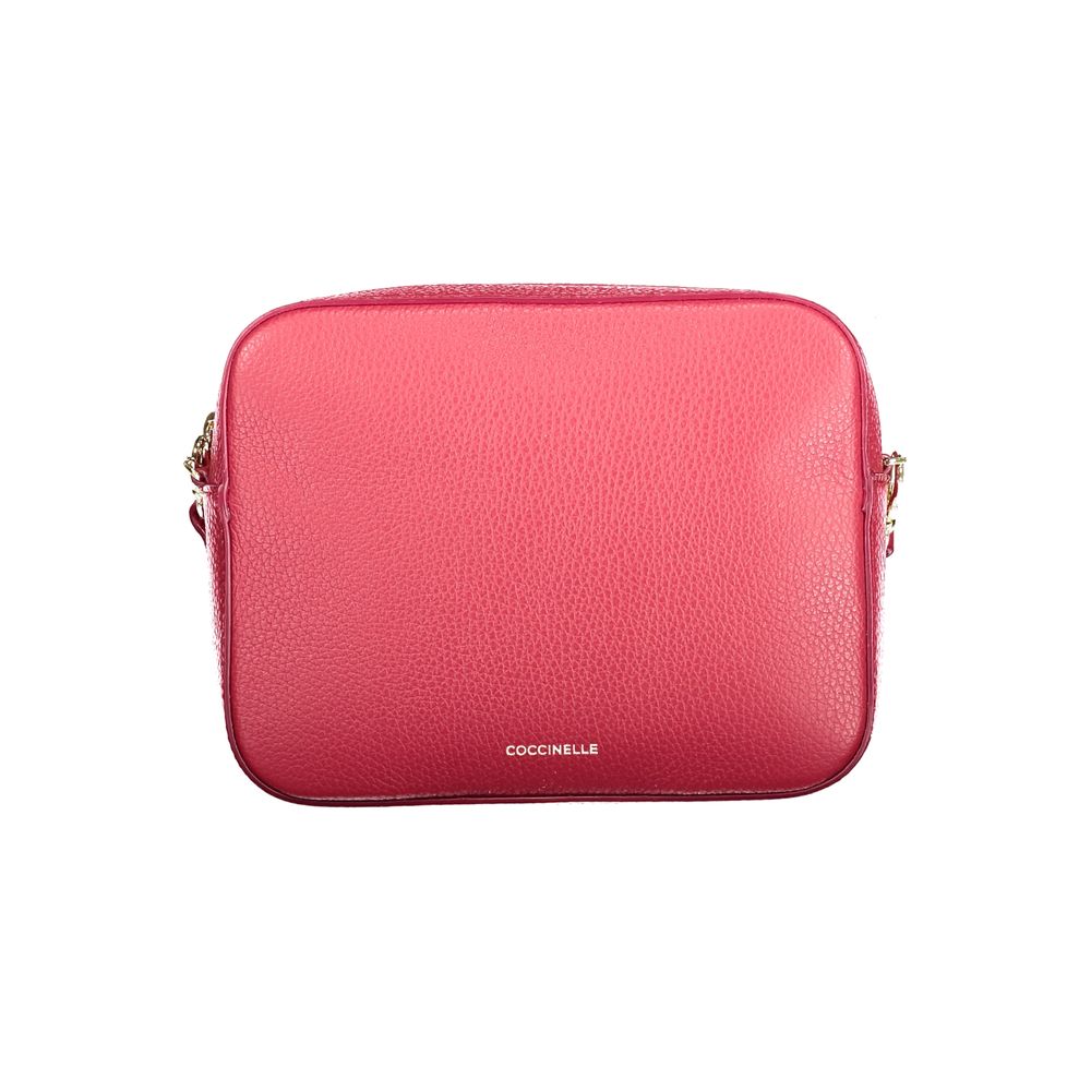 This Crossbody Handbag by Coccinelle for women in leather and red presents a sculptural silhouette featuring a secure zipper, ample , and versatile crossbody-strap, shoulder-strap & adjustable-strap for a sculptural finish.