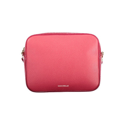 This Crossbody Handbag by Coccinelle for women in leather and red presents a sculptural silhouette featuring a secure zipper, ample , and versatile crossbody-strap, shoulder-strap & adjustable-strap for a sculptural finish.