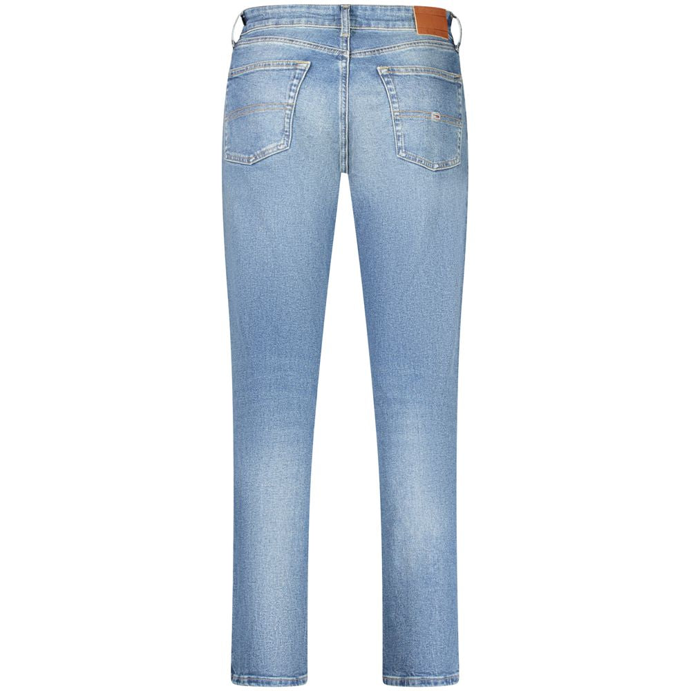 Jeans by Tommy Hilfiger for men in stretch denim cotton blue presents a refined pantology silhouette, artfully defined by a refined pantology slim, long, and a sophisticated .